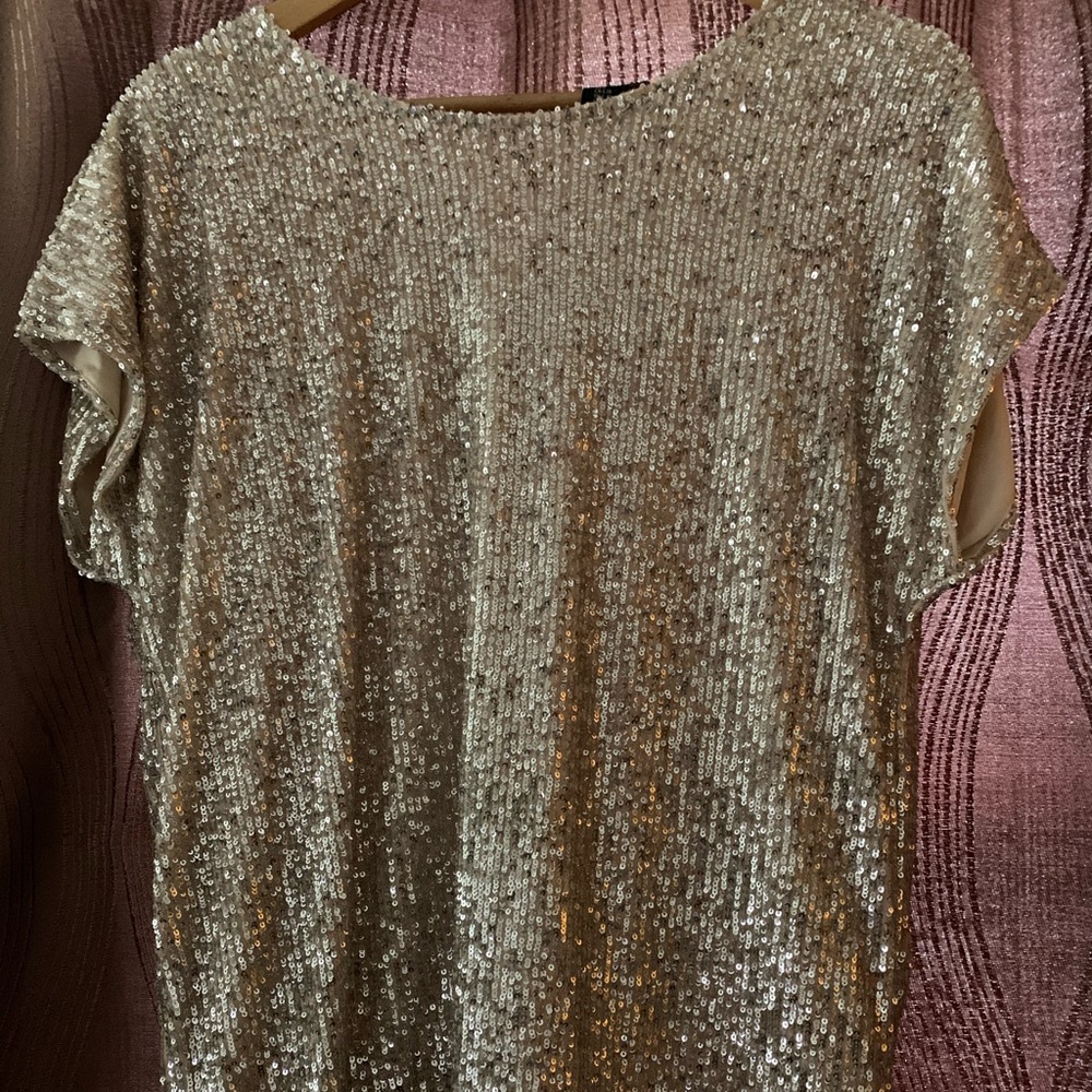 Silver Sequin Top